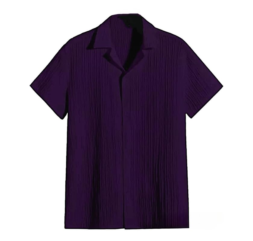 Image of Vikita Enterprise Devansh Cotton Stylish Boys Shirts Regular Fit Hawaiian Sugarcane Strips Popcorn Plain Unisex Shirt