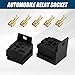 Zufoty 10PCS Relay Base Holders, 12V/24V 30A-80A Socket Holder Connector, 5 Pin Base Socket With 50PCS 6.3mm Terminals Electrical Wire Splice Connectors for Car Truck Marine Boat