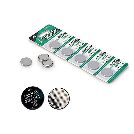 GMCELL CR2032 3V Lithium Battery, CR 2032 Button Cell Batteries Replacement for Car Key Fob, Watch, Remote, CMOS, Scale, Wahoo (5 Pack)