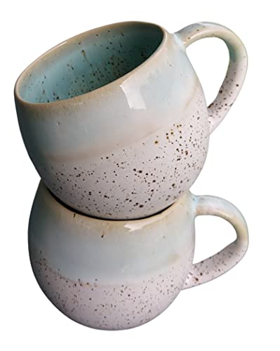 PintoCer - 2 tasses avec poignée, céramique grès, idéal pour café, lait, thé et chocolat, passe au lave-vaisselle et au micro-ondes Cover