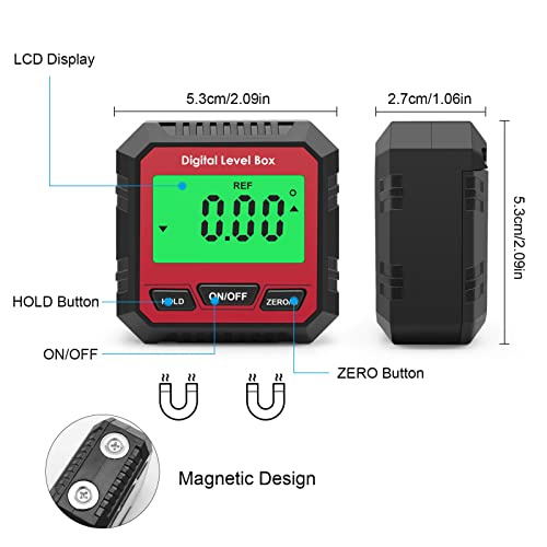 Nivel digital y buscador de ángulos magnético con pantalla LCD miniatura 4