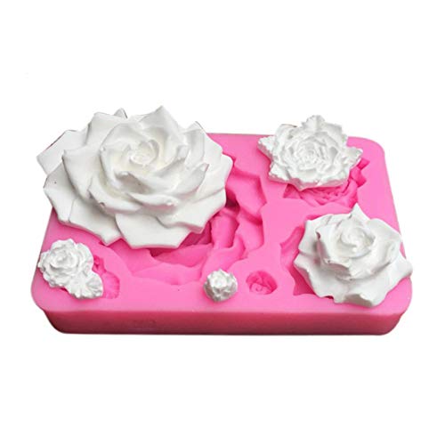 Moldes de silicona para fondant, moldes de silicona con flores, moldes de jabón, molde de rosas para gelatina, azúcar, , chocolate, fondant, decoración de tartas, molde para hornear