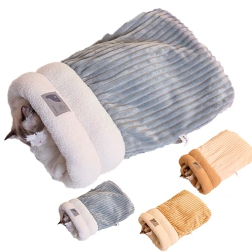YURNB Cat Winter Sleeping Bag, Bache de Dormir de Gato, Saco de Dormir for Gatos de Interior, Cueva Suave y Acogedora para Cama para Gatos, Bolsa Envolvente para Gatos para Climas Fríos