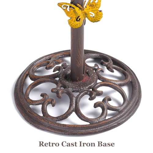Calidecor BIRD BATH S For Outdoors, 46 Inch H Garden Bird Bath And Feeder With Cast Iron Pedestal, Vintage Metal Bird Bath Bowl And Bird Feeder Tray, Standing Birdbaths thumb #2