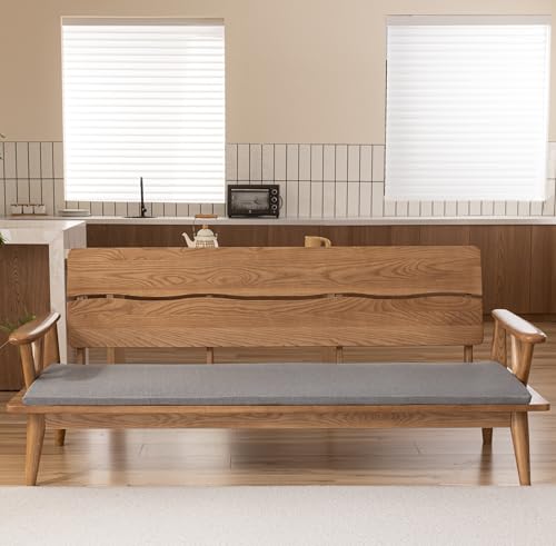 EBETA Cojín para banco, cojín para columpio de jardín, cojín para exterior e interior, acolchado para banco, funda lavable con cierre de fijo (gris oscuro, 120 x 40 x 5 cm)