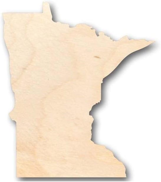 Unfinished Wood Minnesota Shape State Craft up to 46" DIY 24" / 1/4"