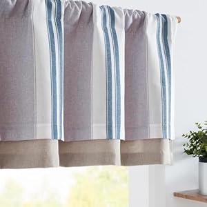 jinchan Striped Valance Linen Valance Curtain18 Inch Window Treatment for Living Room Small Window Valance Farmhouse Double Layer Valance Blackout Blue and Grey Pinstripe Valance Rod Pocket 1 Panel jinchan Striped Valance Linen Valance Curtain18 Inch Window Treatment for Living Room Small Window Valance Farmhouse Double Layer Valance Blackout Blue and Grey Pinstripe Valance Rod Pocket 1 Panel