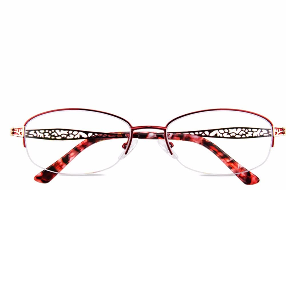 Oval Gafas De Lectura Mujeres，Progresivas Multifoco Lentes De Lectura，Moda Ligero Gafas De Lectura Púrpura 1.0 (Color : Red, Size : +1.0)