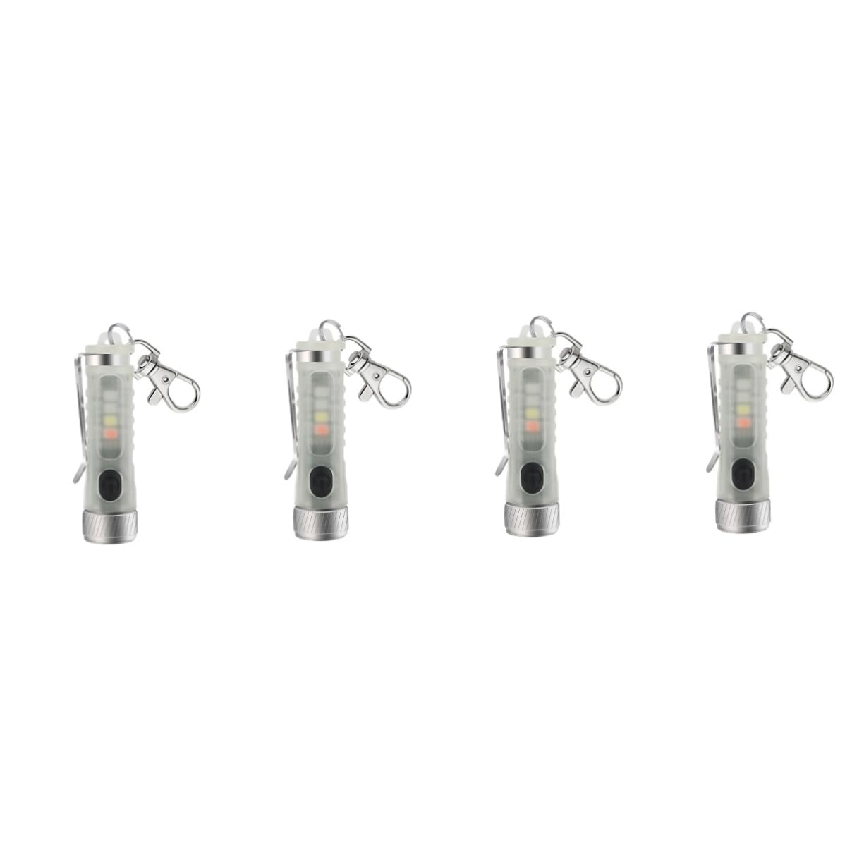 BESPORTBLE 4pezzi Mini Torcia Led Portachiavi Ricaricabile Regolabile Luce Portatile Per Escursioni Campeggio e Emergenze Modalità Di Illuminazione Design Compatto e Leggero Per Borse e