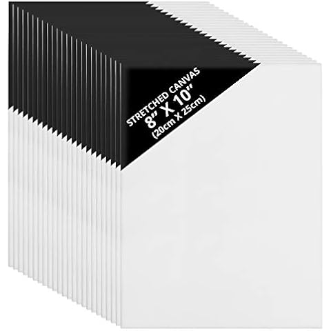 Kurtzy Pack de 24 Lienzos para Pintar en Blanco 20 x 25 cm Cover