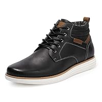 Bruno Marc Mens Ankle Boots Lace-Up Causal Boots Mid Top Sneakers Dress Boots for Men,Size 10,Black,GRAND-HIGH