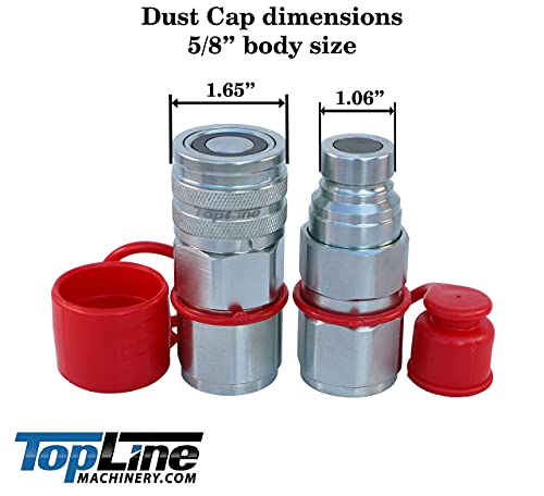 Image of Hydraulic Quick Coupler Rubber Caps Plug Set - for Flat Face Skid Steer Coupling - Fits Bobcat 5 /8 Size Couplers (1) Set