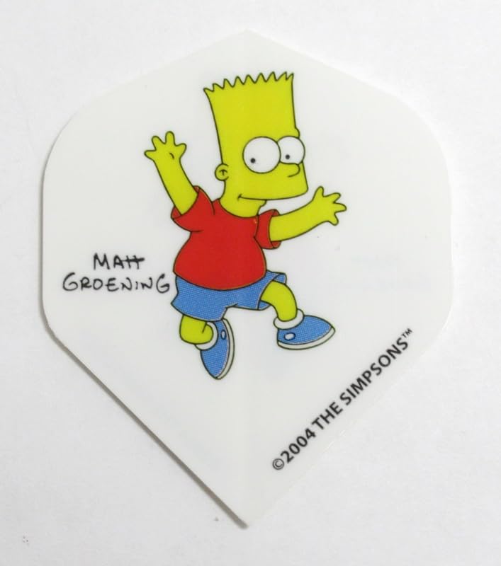 US Darts 3 Sets (9 Flights) BART Simpson (White), The Simpsons Standard Dart Flights #2