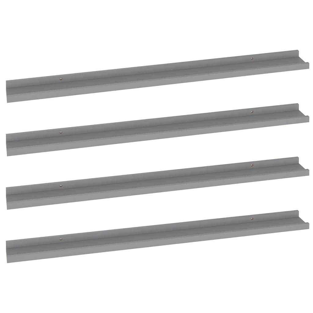 Mensole da parete 4 pz grigio 100x9x3 cmScaffalature e mensole da parete e mensole