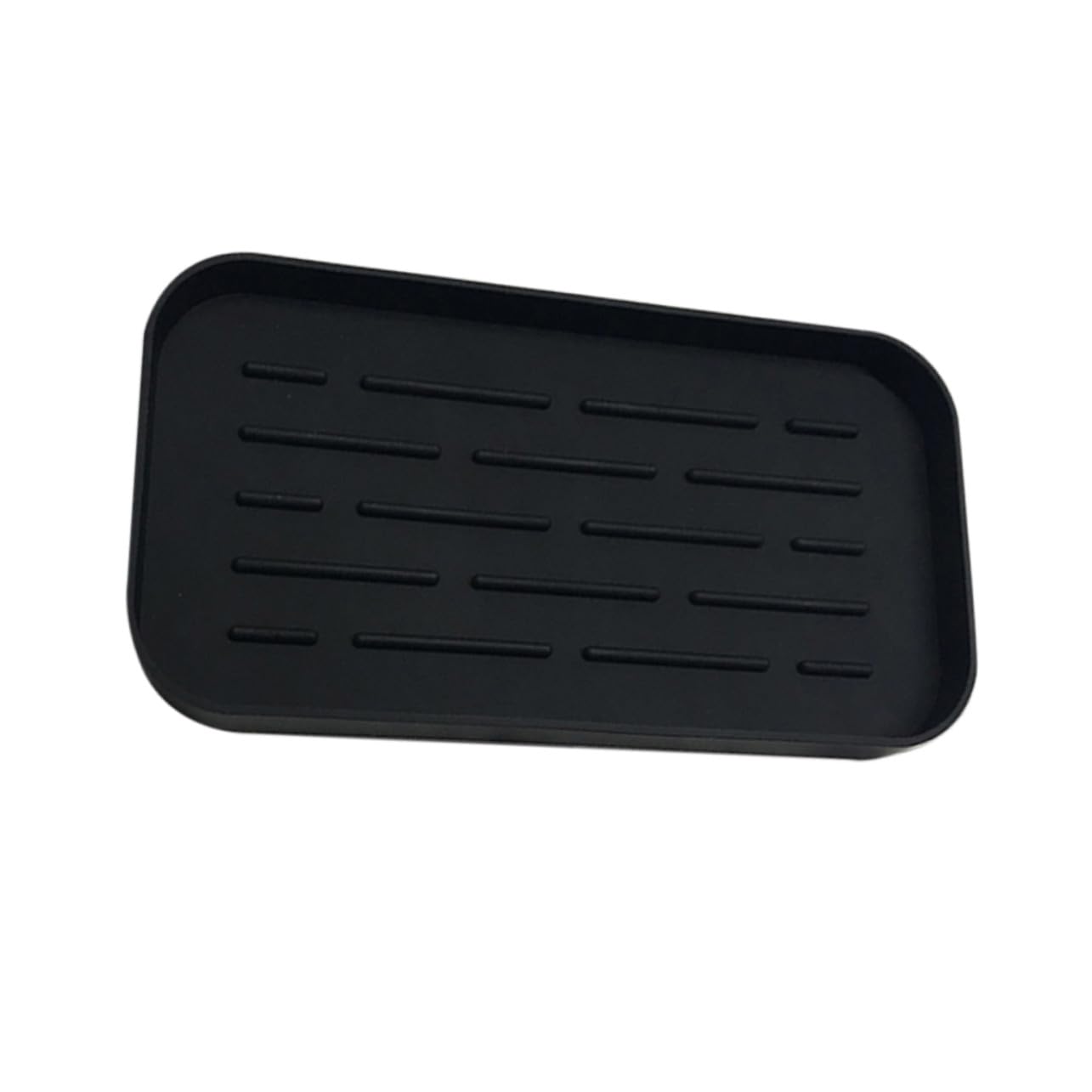 Silikon Abtropfschale mit Tiefen Rillen Große Küchen Geschirrtrockenmatte Organizer für Spülzubehör Rutschfest Schwarz Abtropfunterlage für Arbeitsplatten