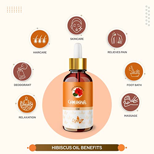 Image of Crysalis Hibiscus (Hibiscus Rosa Sinensis.) 100% Pure & Natural Undiluted Essential Oil Organic Standard For Soft & Supple Skin, Moisturize Scalp And Hair, Oil For Face& Body 50ML With Dropper