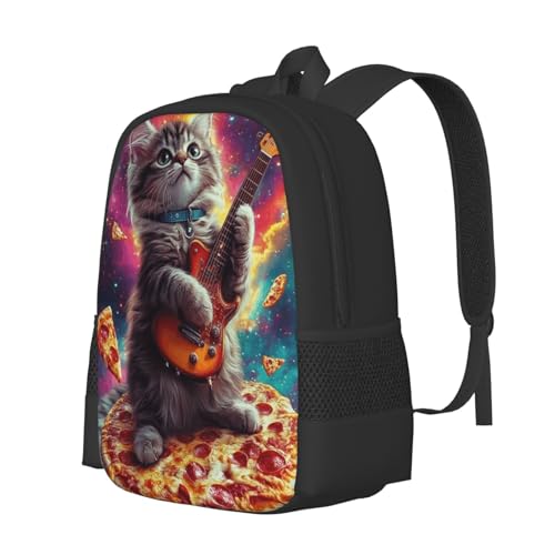 Galaxy Pizza Cat Print Backpack For Men Women Lightweight Daypack For Daily Commutes Business Travel Hiking3