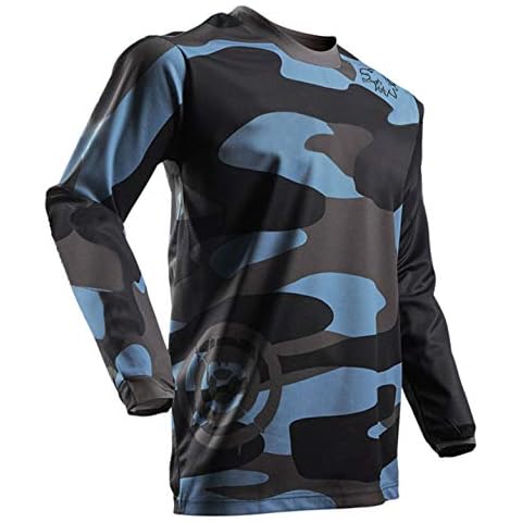 Wisdom Wolf Men's MTB Tops Mountain Bike Long Sleeve Breathable Comfortable Soft Moisture-Wicking Cycling Jersey Cover