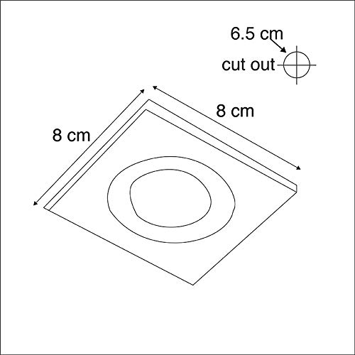 Qazqa Xena Square Einbaustrahler – Gold/Messing, IP44, GU10 Fassung, Für Innen & Außen, 8x8x12 Cm