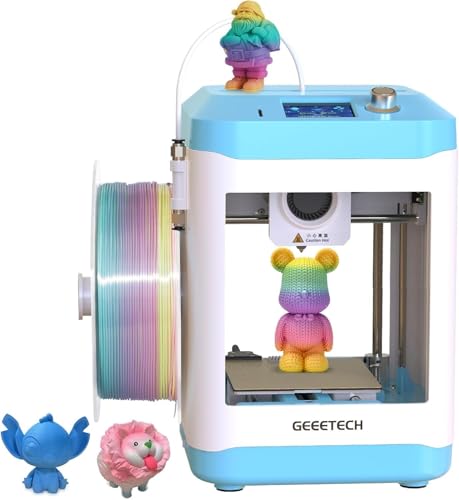 GIANTARM Impresora 3D Geeetech M1, Mini impresora 3D niveladora automática para principiantes, extrusora de accionamiento directo,velocidad de impresión 250 mm/s,tamaño de impresión 100 x 110 x 100 mm