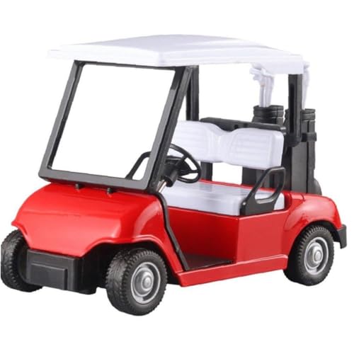 Toivexa ゴルフカート ミニチュア 車 おもちゃ プルバック ダイキャスト 金属 置物 ゴルフボール ゴルフ車 ゴルフ パーティー 装飾 赤