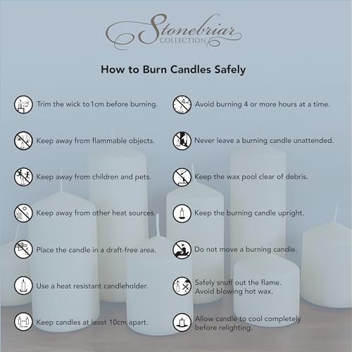 Image of Stonebriar 80 Hour Long Burning Unscented Pillar Candles, 3x8, Ivory, 6 count