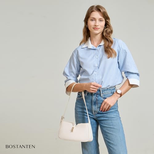 Image of BOSTANTEN Shoulder Bag for Women, Casual Shoulder Purse Vegan Leather Chic Hobo Handbag with Adjustable Strap for Work Travel