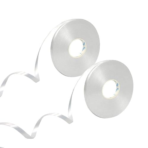 Mooshy 2 Rolls White Curling Ribbon, 100m White Ribbon for Balloons 5mm Width White Balloons String 50m/roll White Ribbons for Wedding Party Decorations Gift Wrapping Ribbon for Crafts