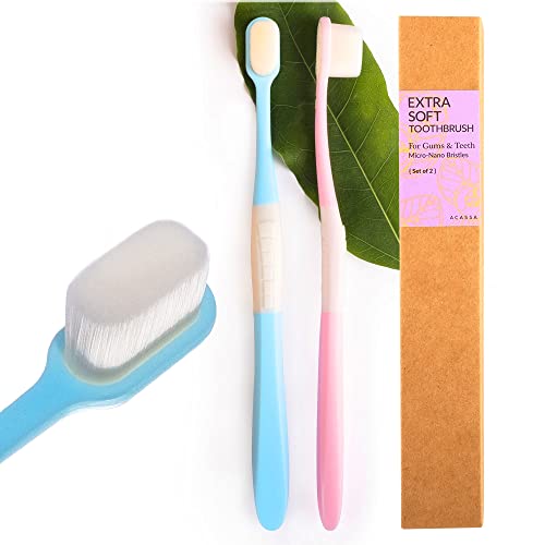ACASSA Flexible Nano Toothbrush, Extra Soft Nano Toothbrush, Sensitive Gum Nano Toothbrush, 20000 Bristles Nano Toothbrush, Micro-Nano Toothbrush, Gum Recession Nano Toothbrush, Super Soft, Case Cover