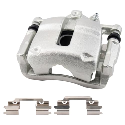 Image of TRQ Front Driver and Passenger Side Brake Caliper Set Caliper Brackets Hardware Compatible with 2007-2011 Mini Cooper With 280mm Diameter Front Rotors