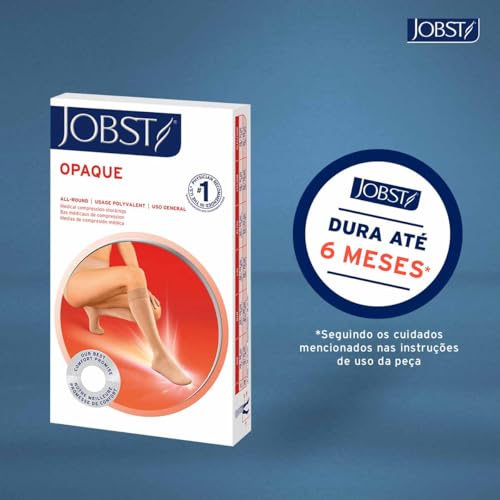 Image of JOBST 115482 Opaque Compression Stocking, Knee High, 20-30mmHg, Open Toe, Large, Natural