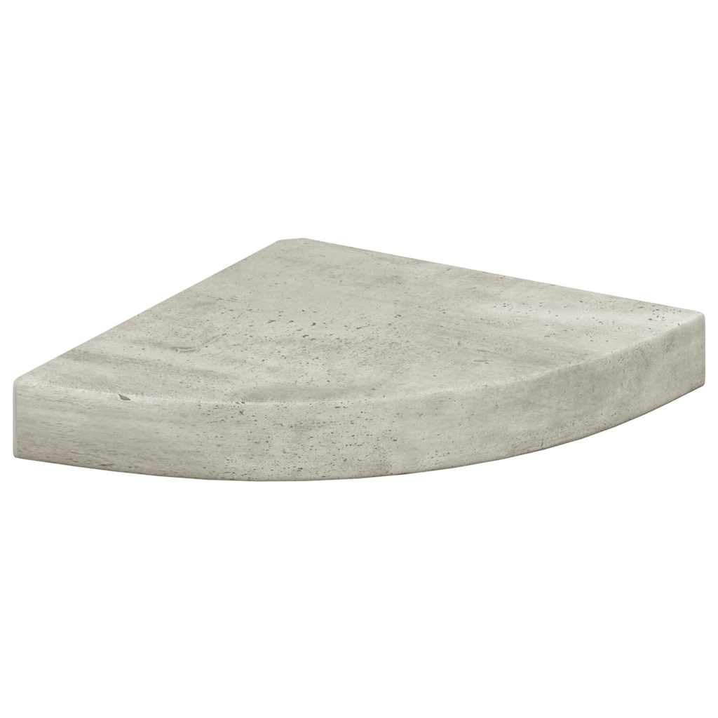 vidaXL Wall Corner Shelf Bedroom Living Room Office Ledges Shelving Wall-Mounted Hanging Wall Display Shelf Wall Rack MDF MDF Concrete Grey