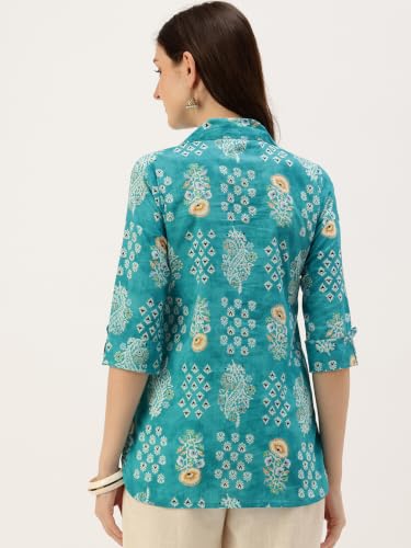 Image of feranoid Classic Collared Cotton Shirt with 3 /4 Sleeve for a Timeless Casual Look