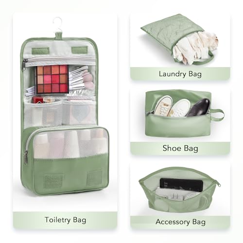 Image of OlarHike 10-Pack Compression Packing Cubes for Travel Essentials,Compressible Expandable Packing Cubes for Suitcase,Luggage Garment Bags for Travel,Handy Helper for Organizing Clothes(Matcha Green)
