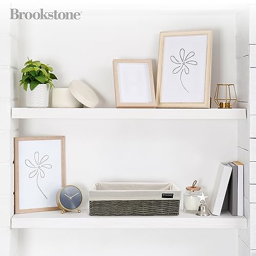Brookstone BKH1545 [2 Pack Set] Wicker Storage Basket, Boho Organization And Storage Container, Decorative Shelf Bin thumb #2