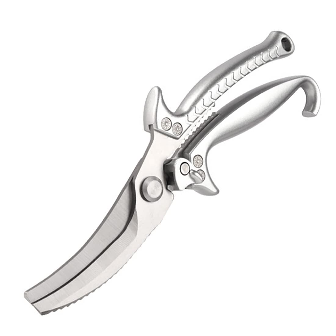 Mnuvxzaewf Silver Scissors Multi-Functional Stainless Steel Strong Chicken Bone Scissors For Cutting Meat(Silver Scissors)