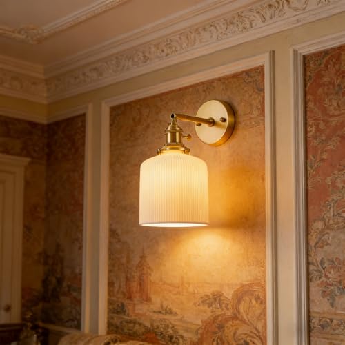 Luz de tocador de baño dorada Asixxsix regulable para transformar tu espejo de baño 5