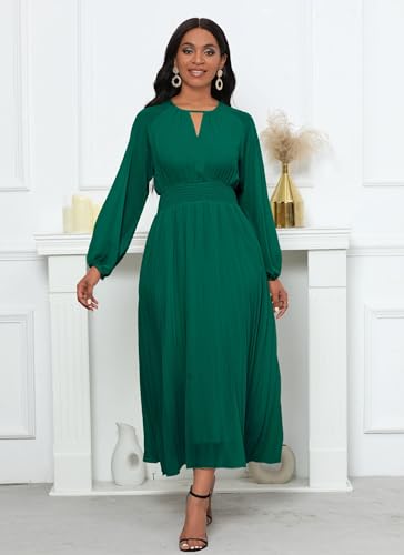 Robe longue plissée VERWIN pour vos soirées d'automne et journées de bureau élégantes - 5