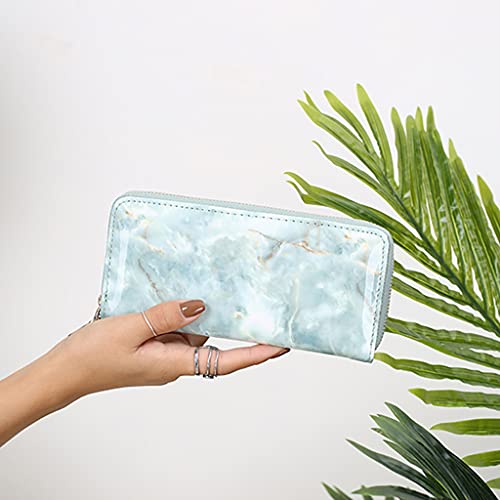 Generic Dames PU lederen clutch marmer lange portemonnee kaarthouder telefoon zakje portemonnee handtas groen - Image 7