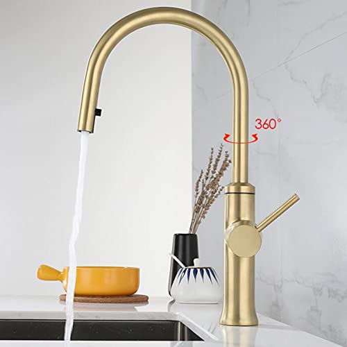 Grifos de cocina monocomando giratorios con manguera extensible de acero 2