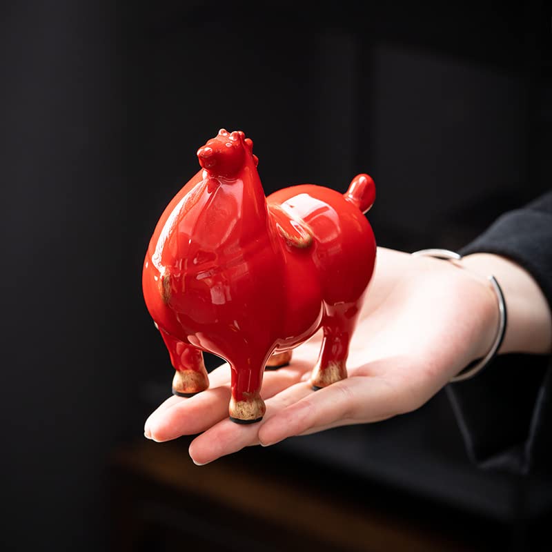 Figura coleccionable de caballo gordo de cerámica miniatura 2