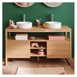 MOB-IN Mobile Atoll doppio lavabo 140 cm rovere rubinetti bianco
