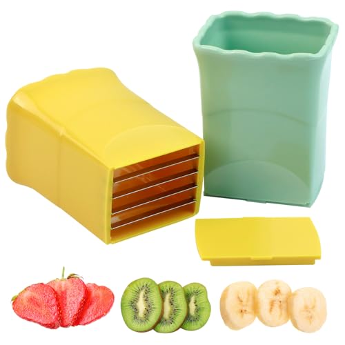 Coupe Tomate,Coupe Fruit,Trancheuse à Fruits pour Couper les Fraises, Les Raisins, Les Bananes, Les Fruits et Les Légumes.Acier Inoxydable Coupe Legume,2PCS