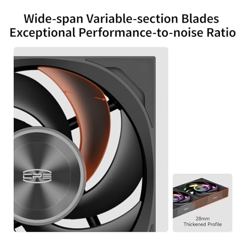 Image of PCCOOLER F7 X120 ARGB PC Fan, Wireless Daisy Chain, 3000RPM Extreme Cooling | Universal Motherboard Sync, 3-Level Fan Speed, Tool-free Installation, ARGB Control, 28mm Thickened Blades, 83CFM DBB Durable