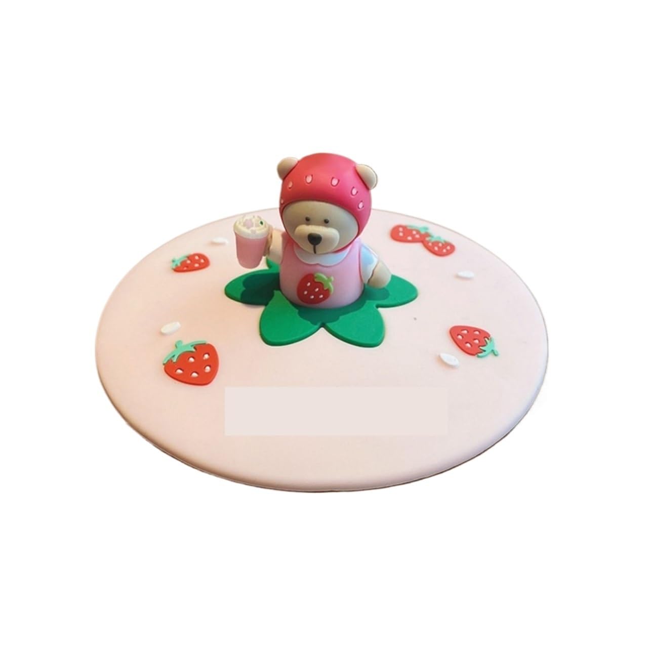 5Pcs Drink Cup Lids Silicone Food-grade 10cm Colorful Creative Round Mug Covers Reusable Anti Dust Cartoon Coffee For Mugs(Color 7)