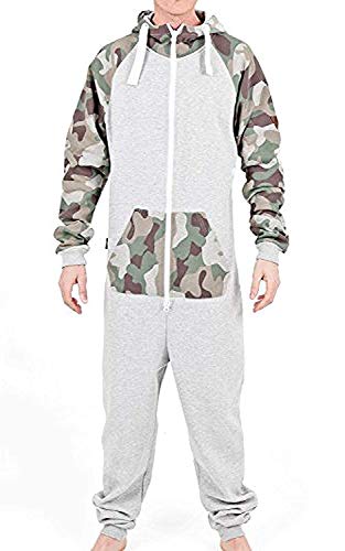 Adult Onesie Pajamas for Men Couples Matching Non Footed One Piece Hooded Jumpsuits Mens Onesies Warm Unisex PJs