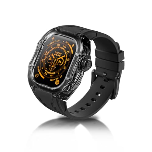 Coque de protection robuste et transparente avec bracelet pour Apple Watch Series 8