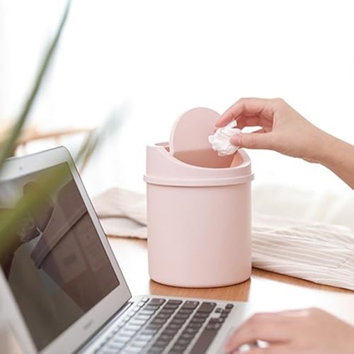 Mini caneca de basura con tapa para escritorio miniatura 5