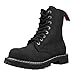 Produktbild Angry Itch - 8-Loch Gothic Punk Army Ranger Armee Vintage Leder Schwarz Stiefel mit Stahlkappe 36-48 - Made in EU!, Schwarz, 41 EU