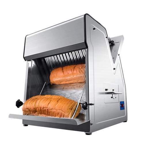 Cortadora De Pan Eléctrica Comercial 370w, Cortador De Pan De Acero Inoxidable, Hoja De 12 Mm, Para Cocina